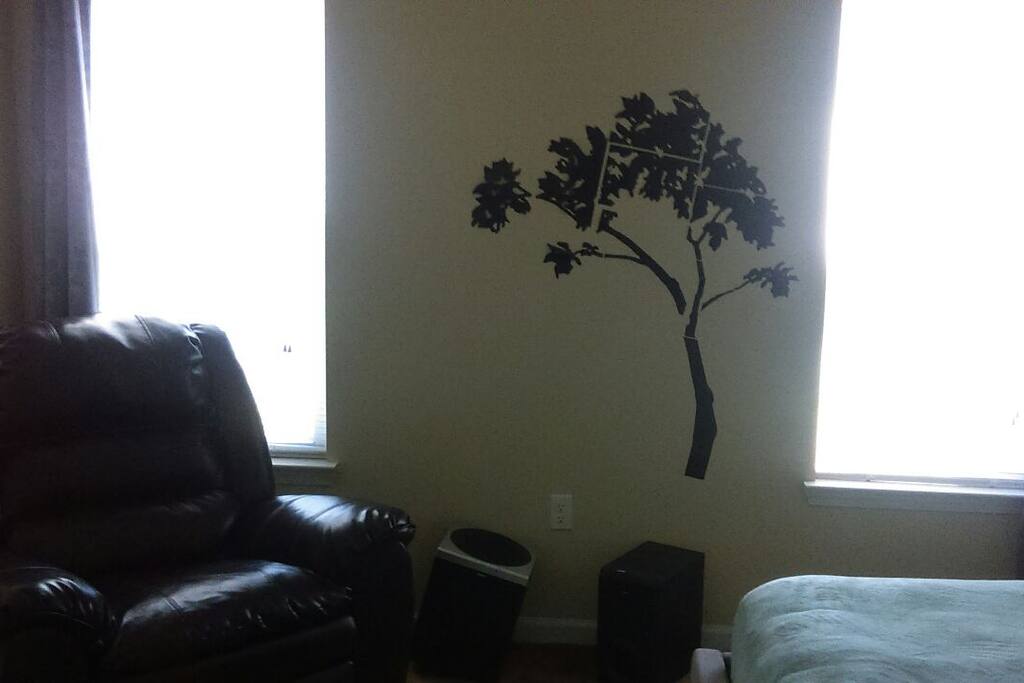 Full size leather recliner for your reading/planning pleasure