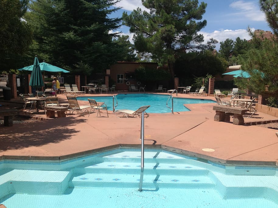 Dive in the pool or sit in the jacuzzi