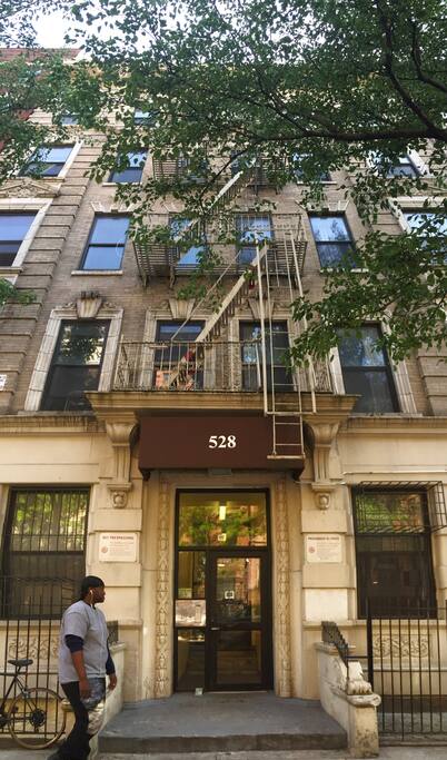 Front of the building. Beautiful walk-up off Broadway in Hamilton Heights