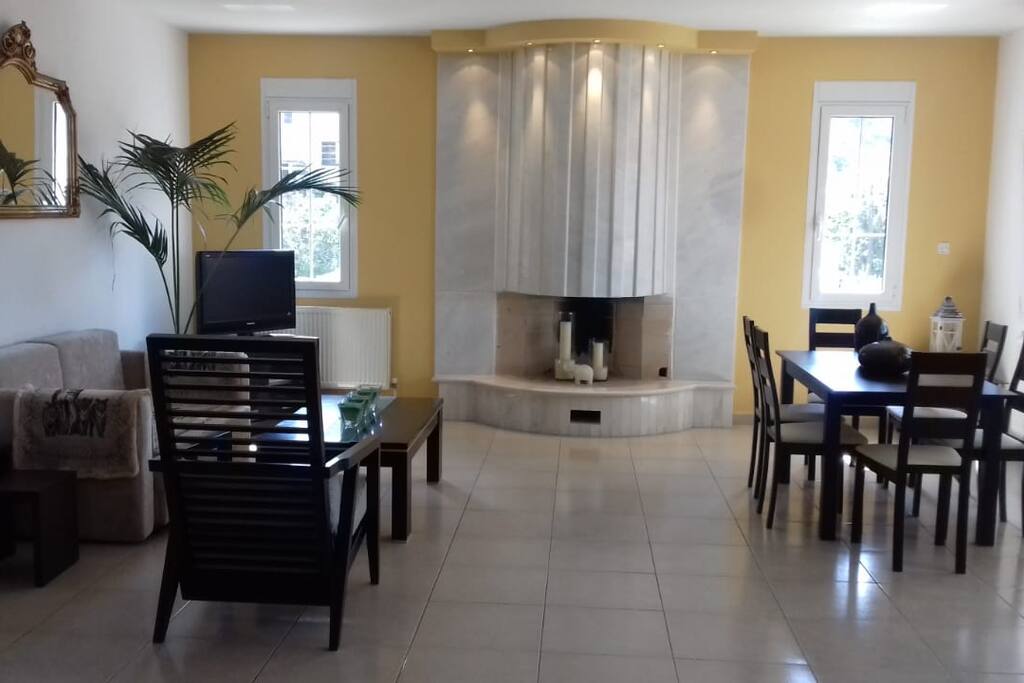 The spacious living room
