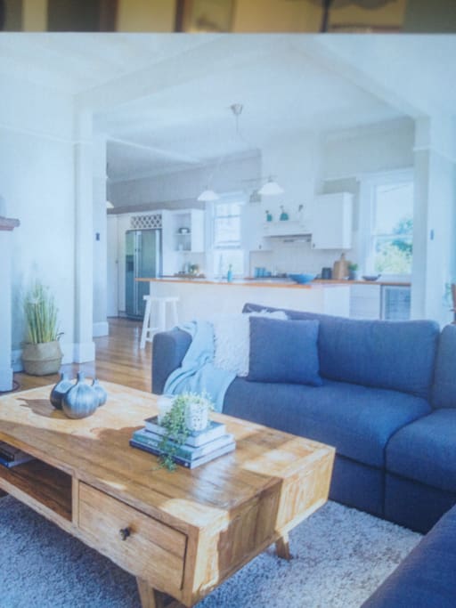 Spacious open plan kitchen and lounge room