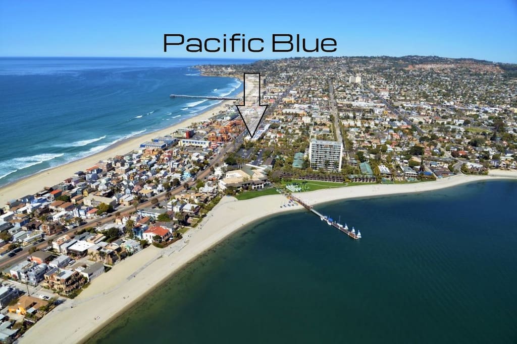 Prime location right between Mission Beach and Mission Bay