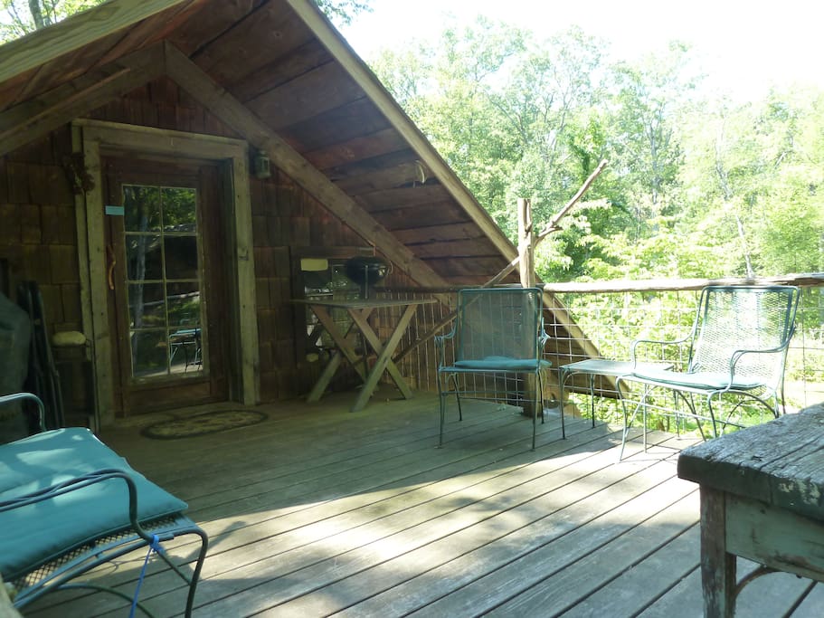 The deck is perfect for hanging about and star gazing.