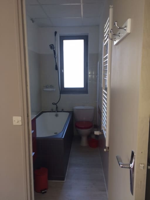 salle de bain avec baignoire spacieuse