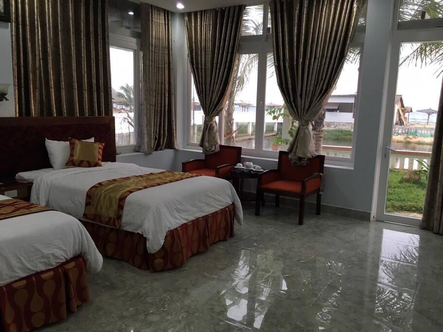 Seaside view. Spacious room.