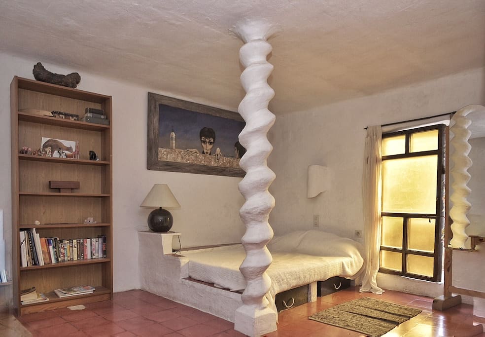 Master bedroom sculpted bed