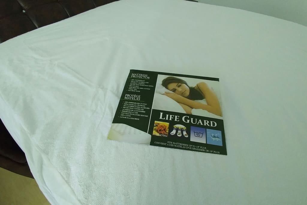 Bed protector for added cleanliness.