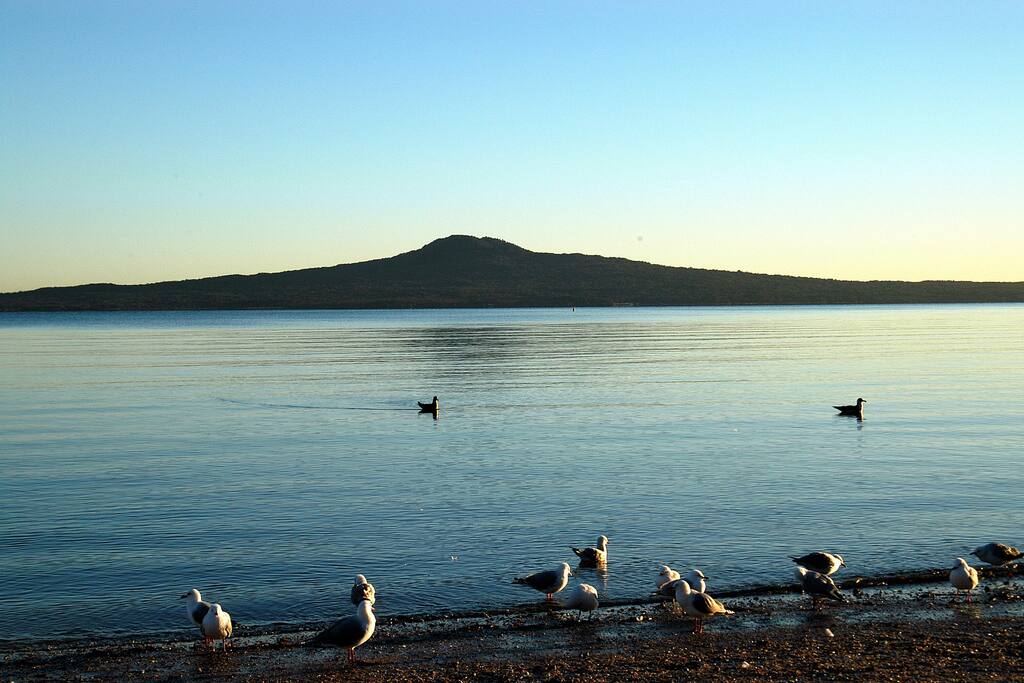 Rangitoto Island - View from St Heliers beach early morning
