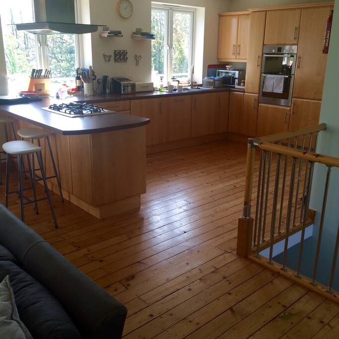 Open plan living room/kitchen