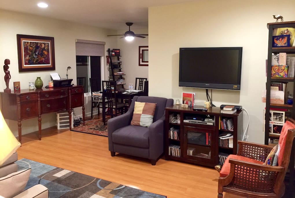 A view when you walk into the condo.
Couch directly to the left.
