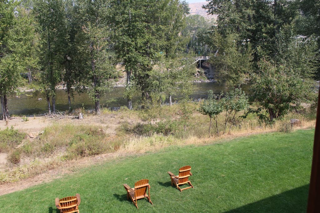 View of Methow River from second floor of lodge
