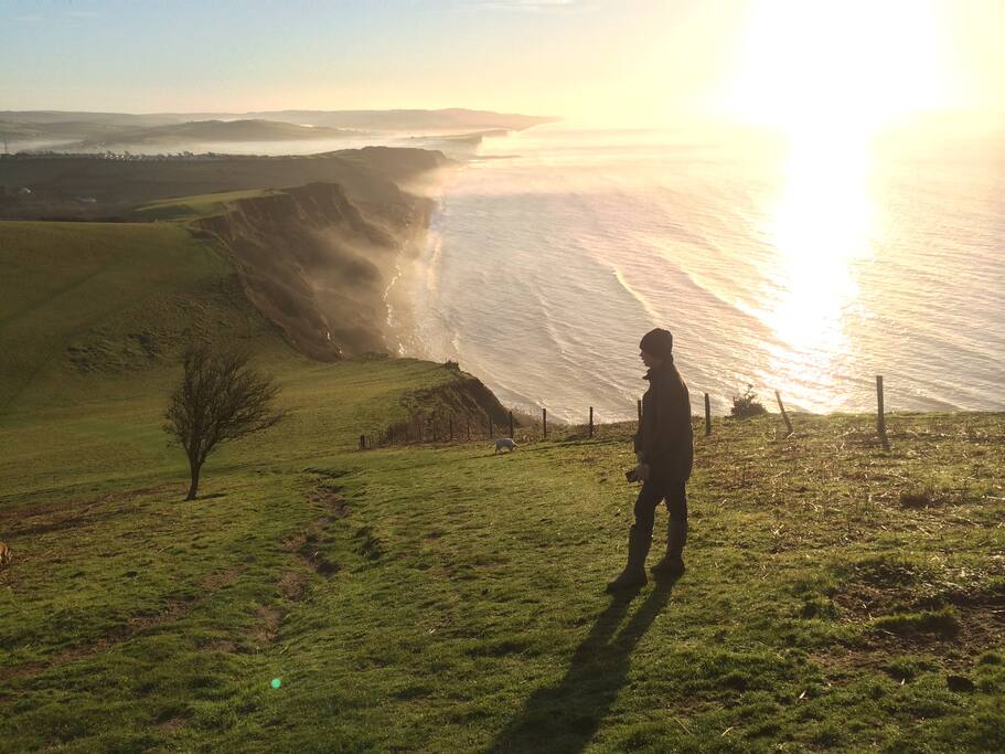 view on cliff two fields from house
