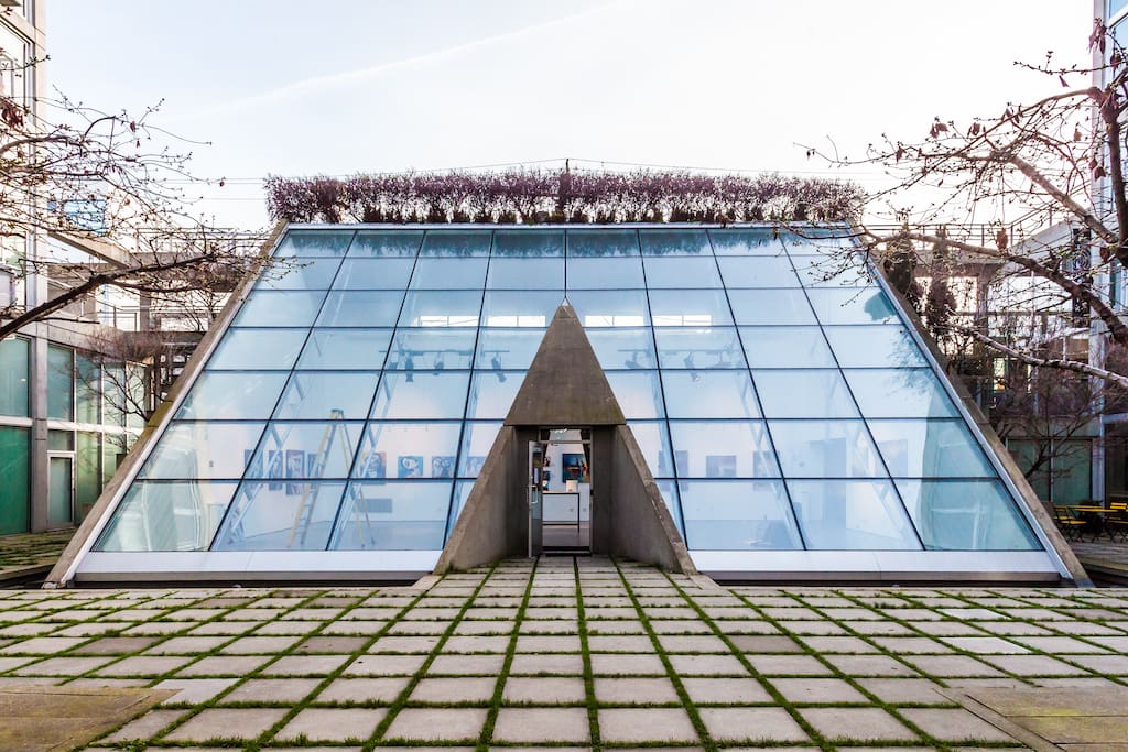 Stunning art gallery and event space in the courtyard.