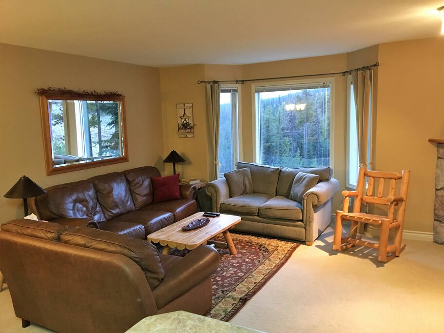 Relax and watch the action on the ski hill below
