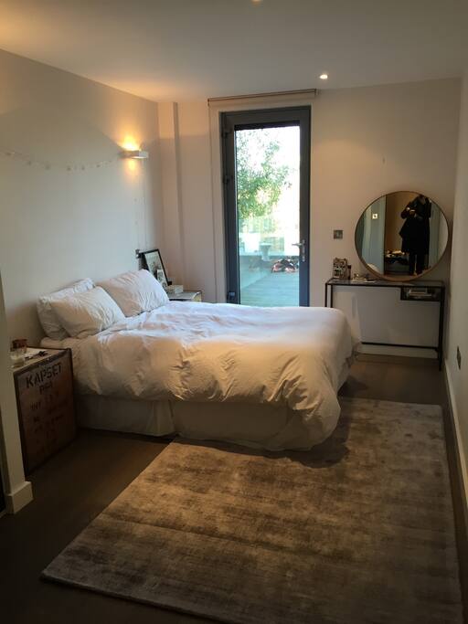 Bedroom and desk area