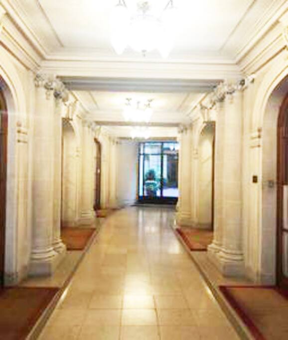 The main building entrance