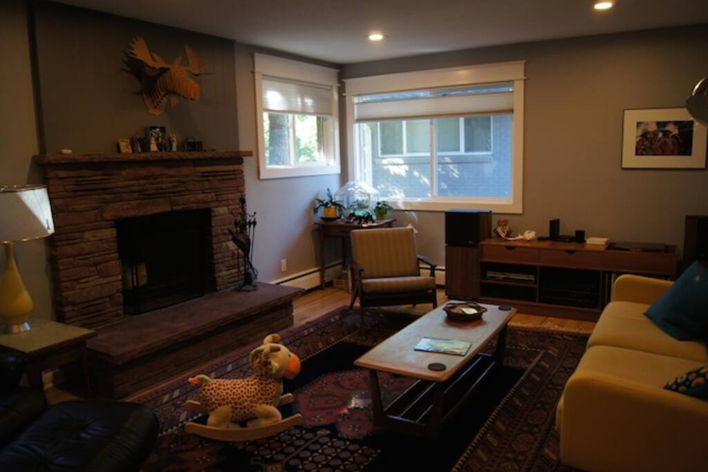 Living room with fireplace
