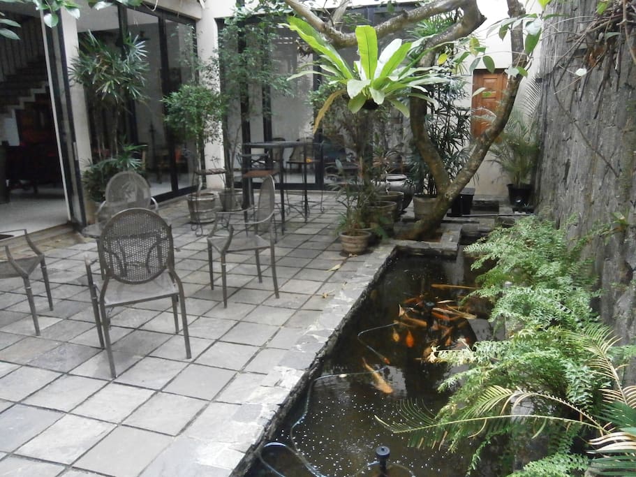 Unique Courtyard with the Fish Pond...!