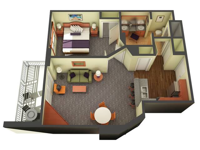 Las Vegas: Tahiti Village 1 Bedroom condo gallery image 2