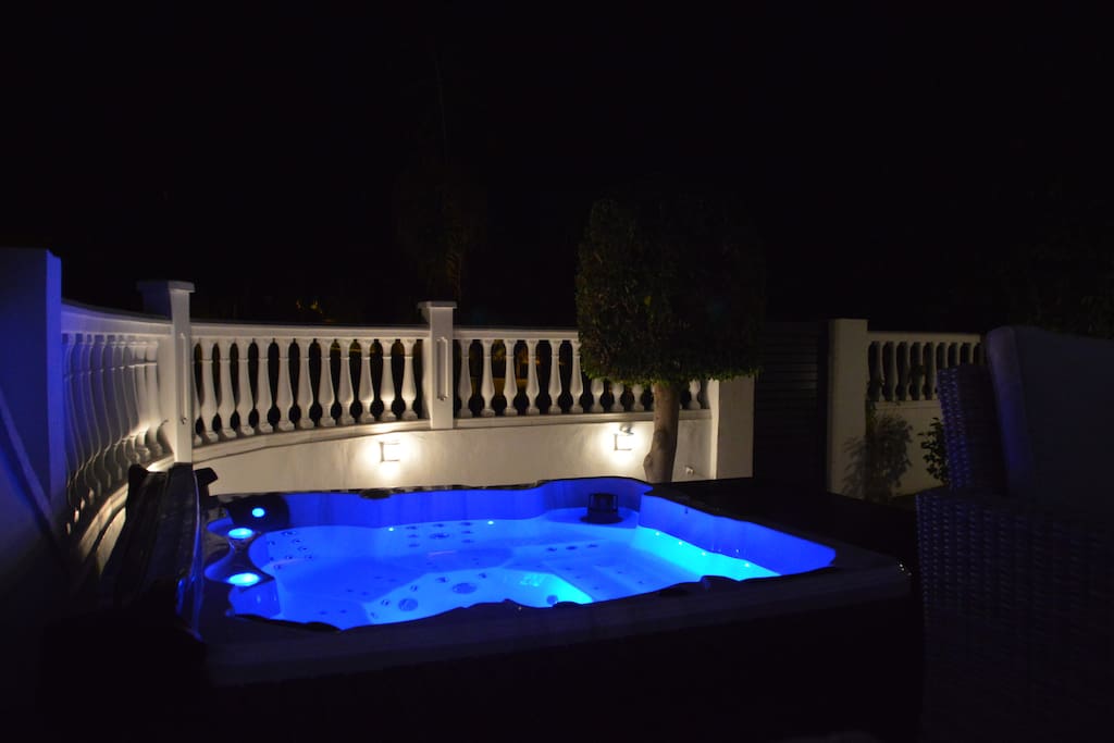 Private Jacuzzi at night