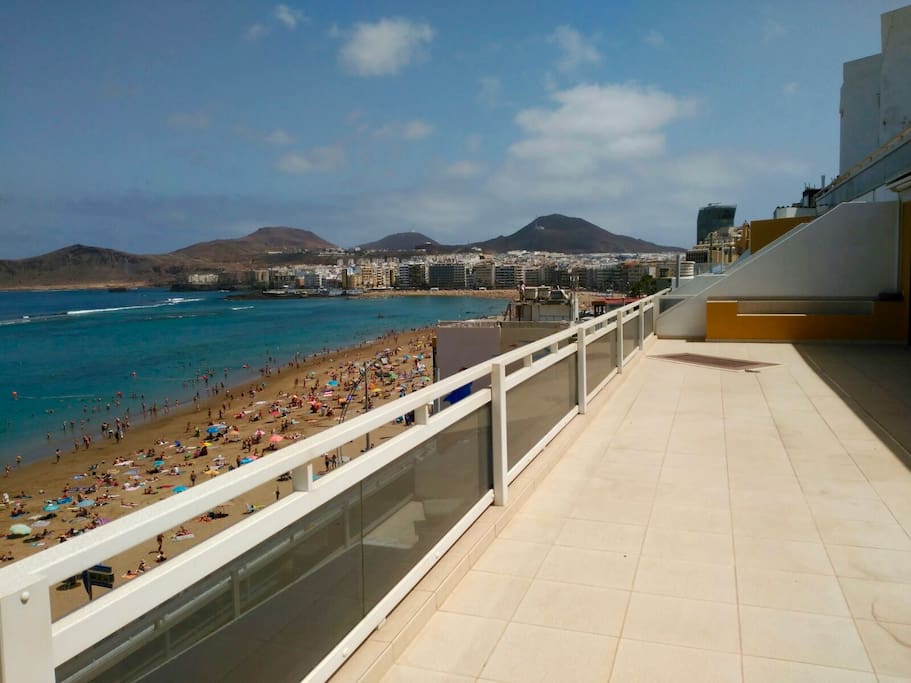 View of the beach from the terrace