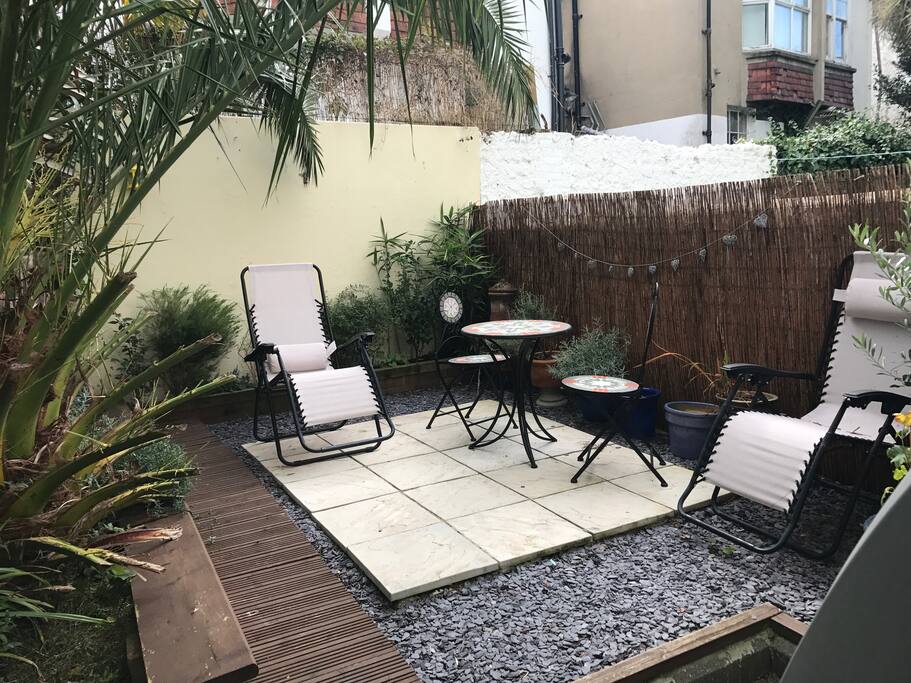 The sunny garden is a great spot for a BBQ