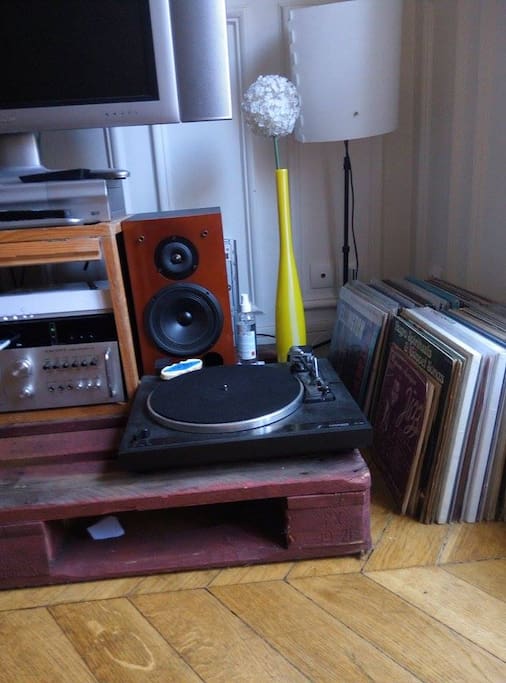 vinyle collection and table turner