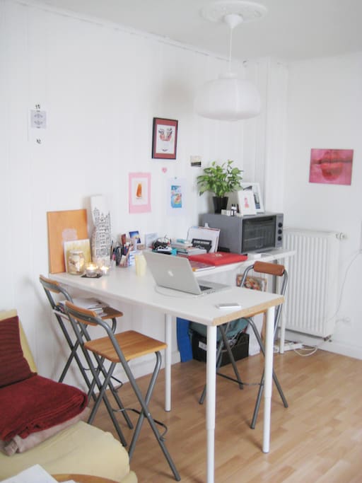 Living room with counter