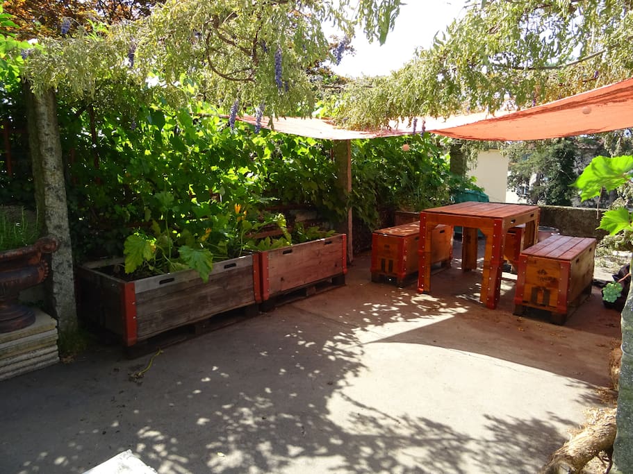 Private terrace in the garden