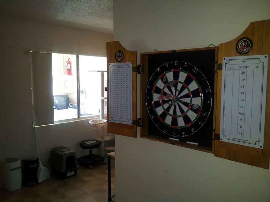 Dartboard in the living room