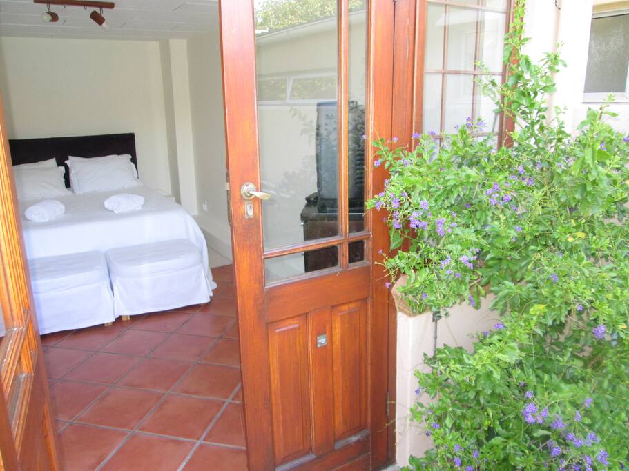 Double comfortable bed with crisp linen