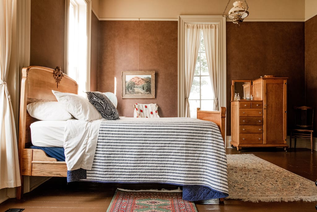 The Guest Room suite is full of oak antiques, including a full sized bed.