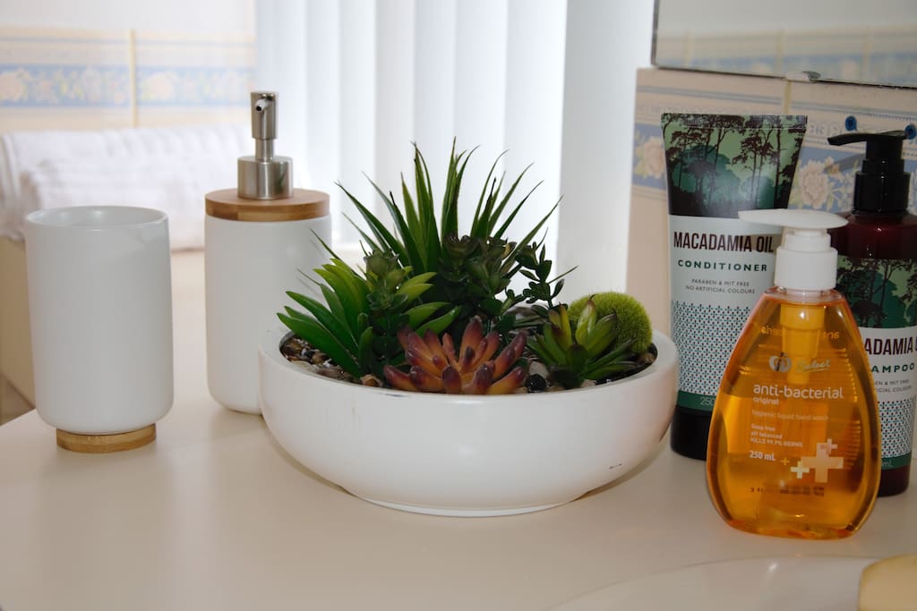 Bathroom amenities.