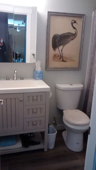 Washroom with deep tub