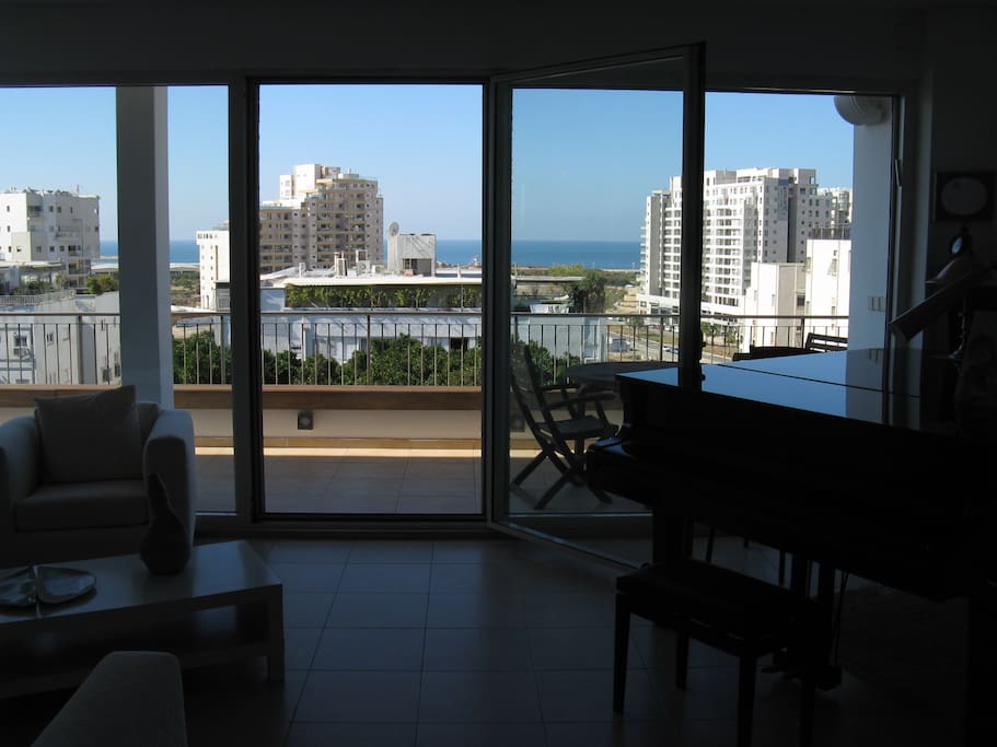 living room and terrace
