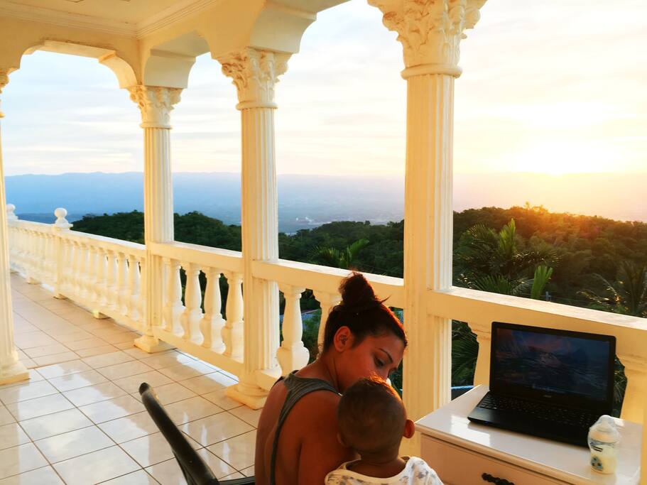 Nursing my newborn early morning whilst watching the sunrise come up and cartoons on the laptop. Truly a surreal experience especially for mums that need a time to reflect and relax after having a baby! please be advised to take precautions with infants/children around the balconys and stairs.