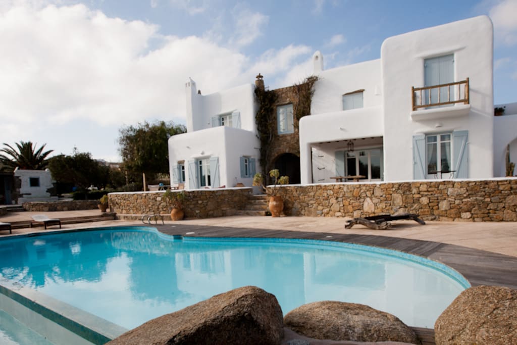 view of the villa from pool