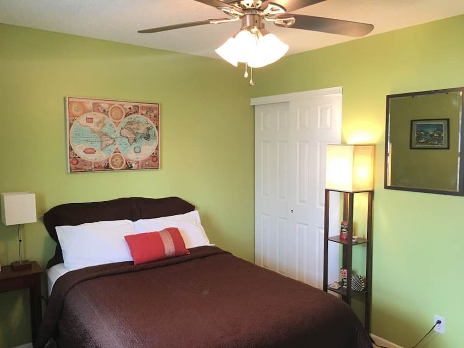We've provided a variety of lighting as well as clean closet space to hang and organize your items.