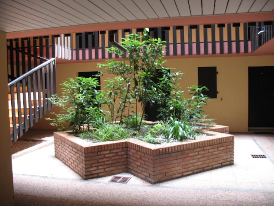 l'entrée patio de la résidence