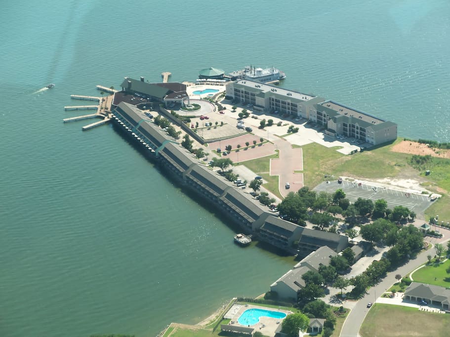 Aerial view of the condos