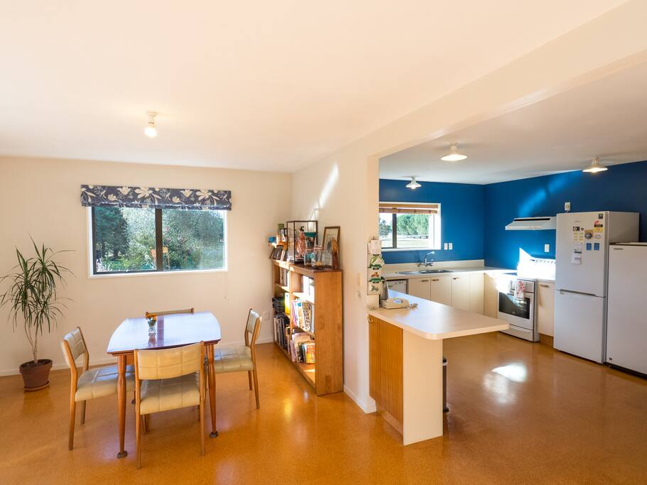 Our open dining room and kitchen to share with you.
