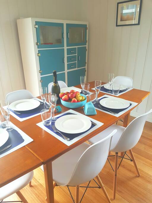 The dining area looking out to the garden.