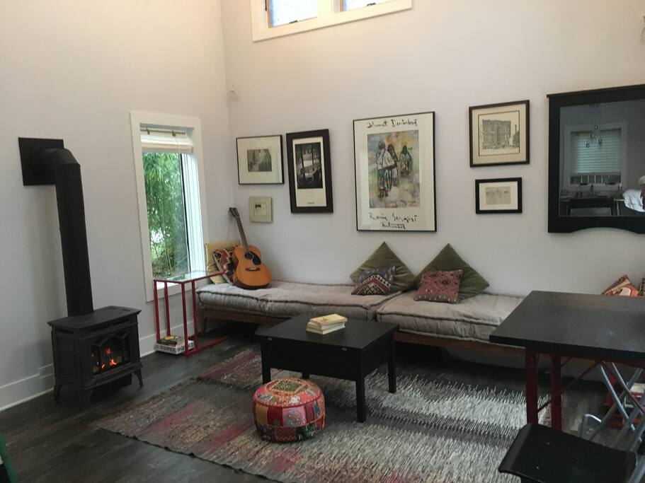 All the decor is modern, the artwork and colors carefully chosen
