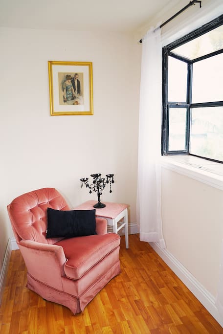Cozy reading area by the window