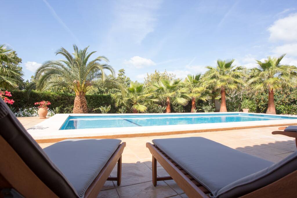Bask under the summer sun on loungers provided.