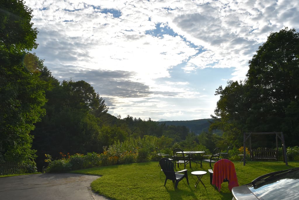 The backyard is perfect for a cocktail, or watching the sunset (or both!)