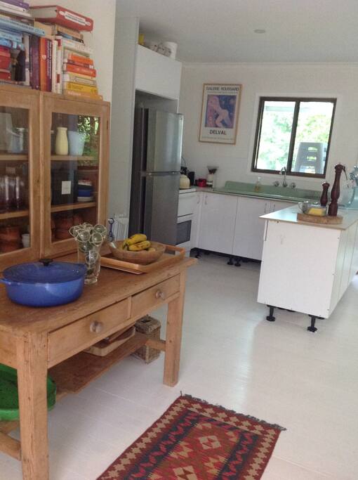The kitchen is small but functional.