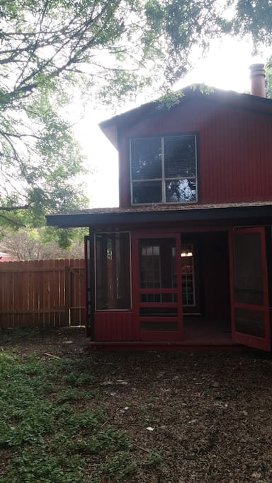 View from the backyard with fenced in yard (private entrance)