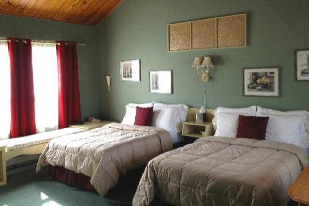 Great light. Standard room. The beautiful thing, is that there are 25 rooms, and not one is the same. This renovated Route 66 throwback, sits on 3.5 acres, with a peaceful backyard. When people come back year after year, they request their favorite room, so when you get here don't hesitate asking for a tour!