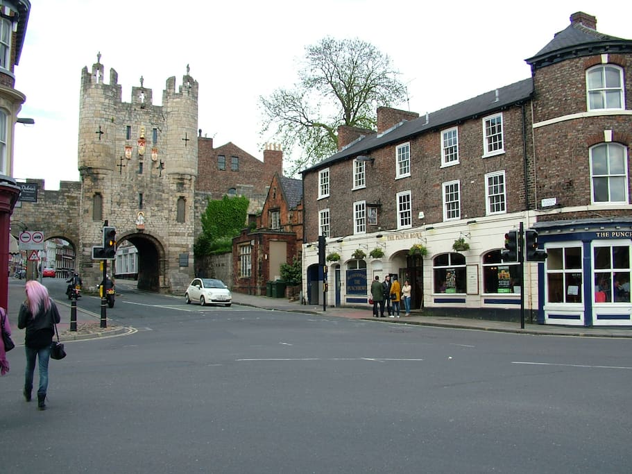 Stones throw from city gate